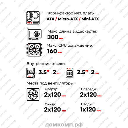 недорогой корпус для сборки компьютера. домкомп.рф